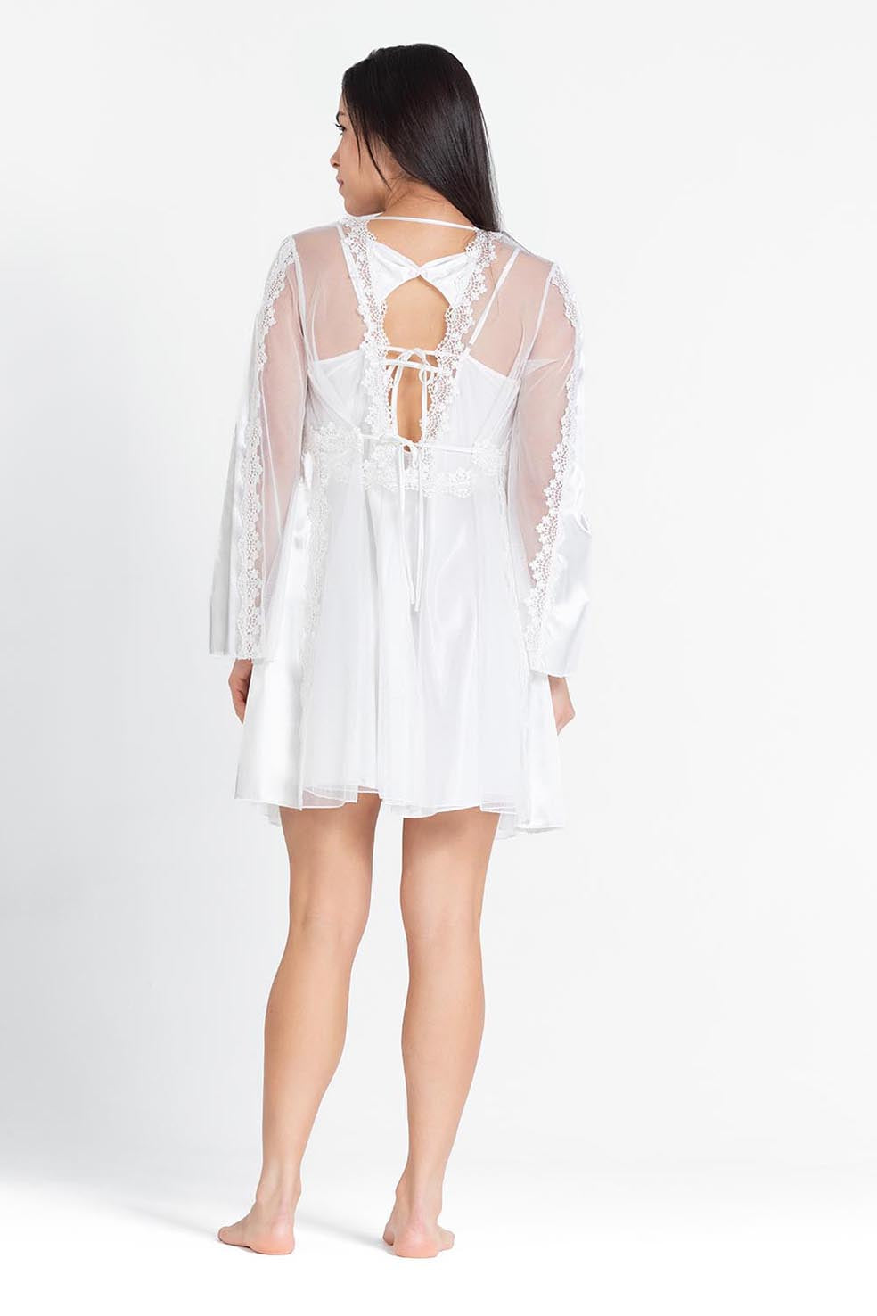 The Angelique Satin Lace Nightdress Set