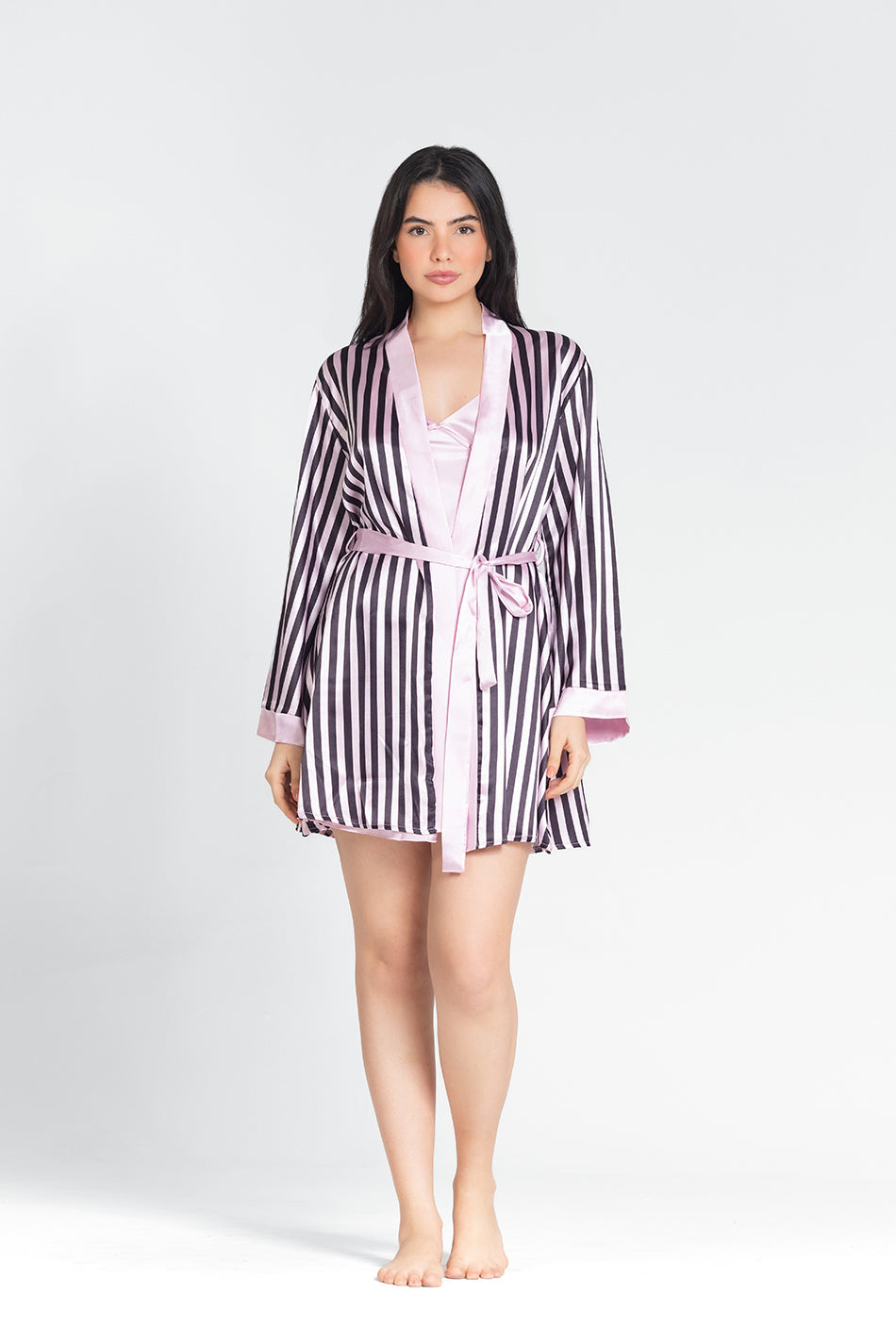 nighty&robe striped