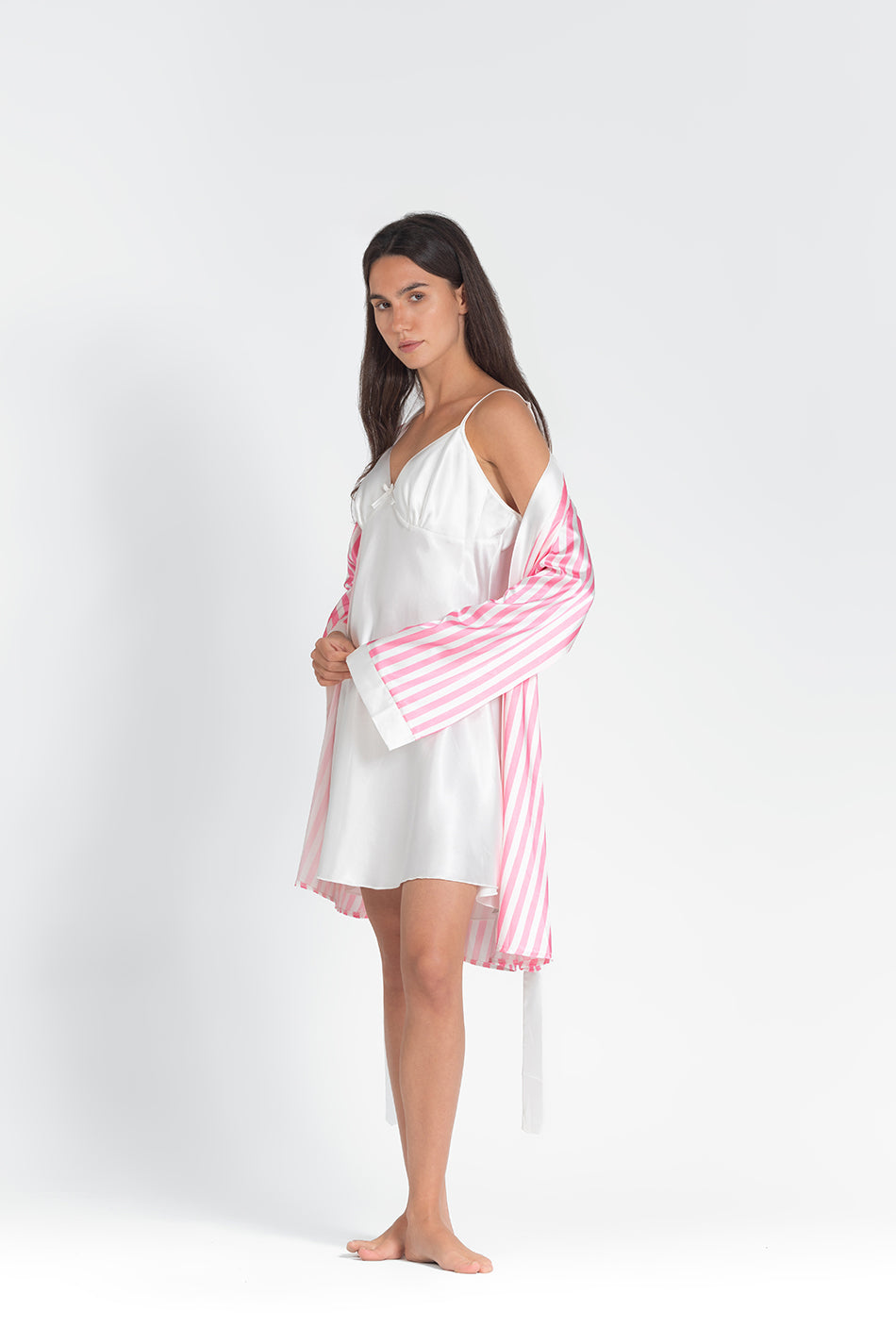 nighty&robe striped