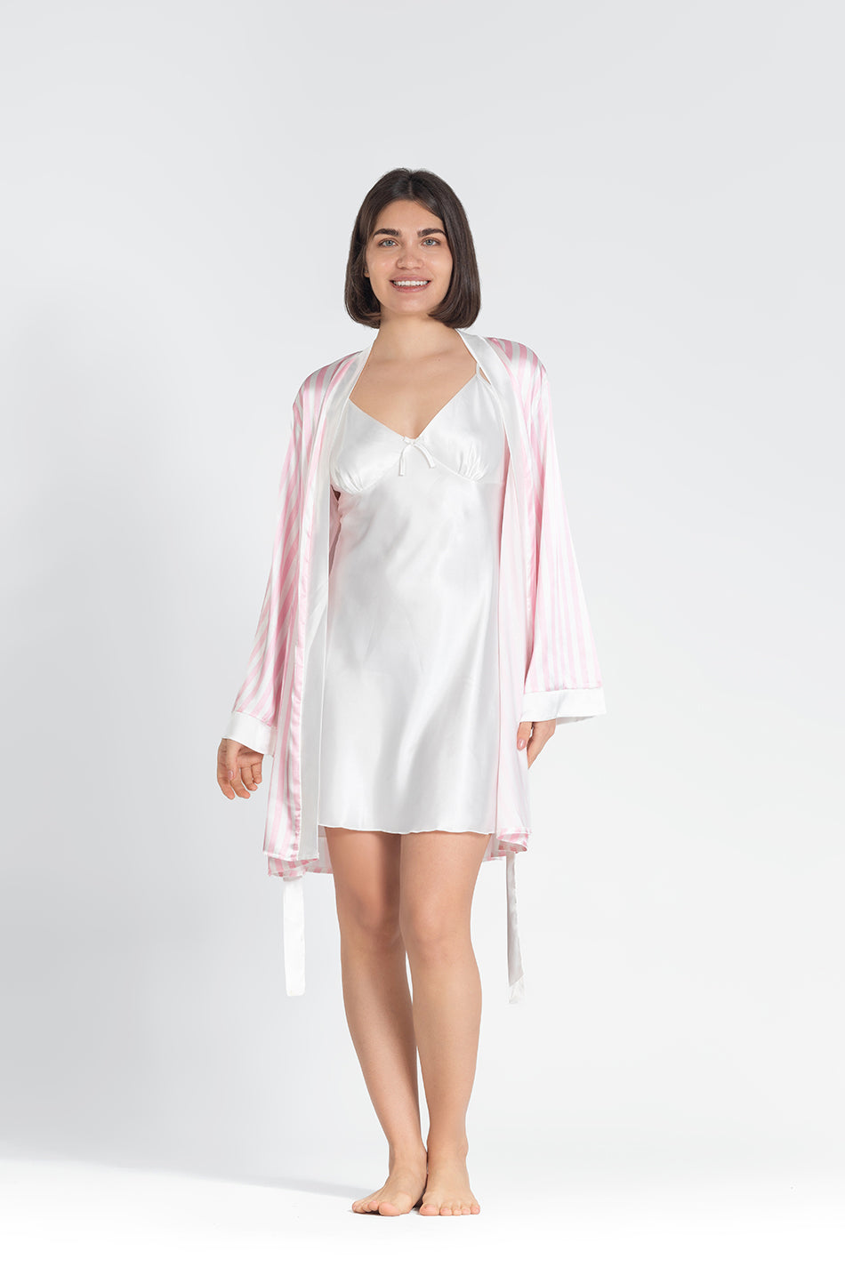 nighty&robe striped