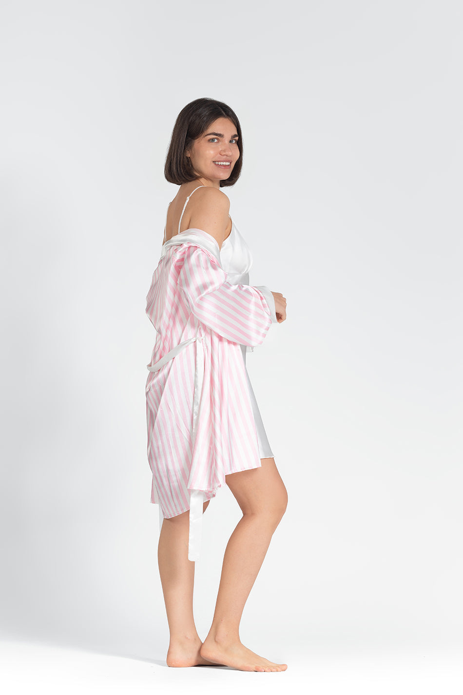 nighty&robe striped