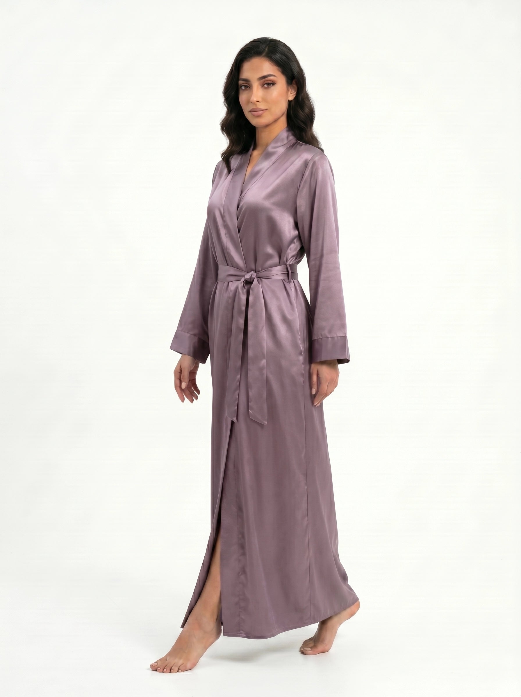 emerald satin robe