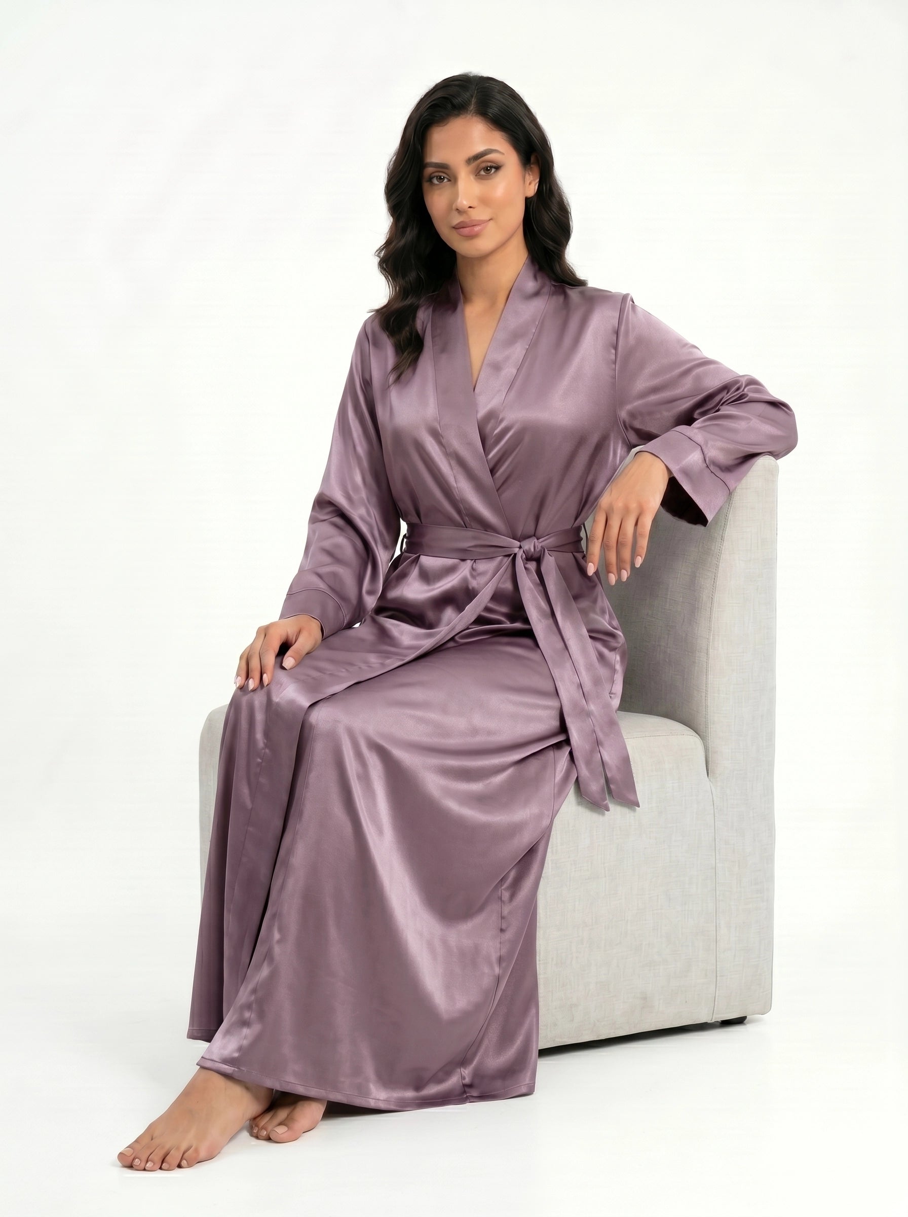 emerald satin robe