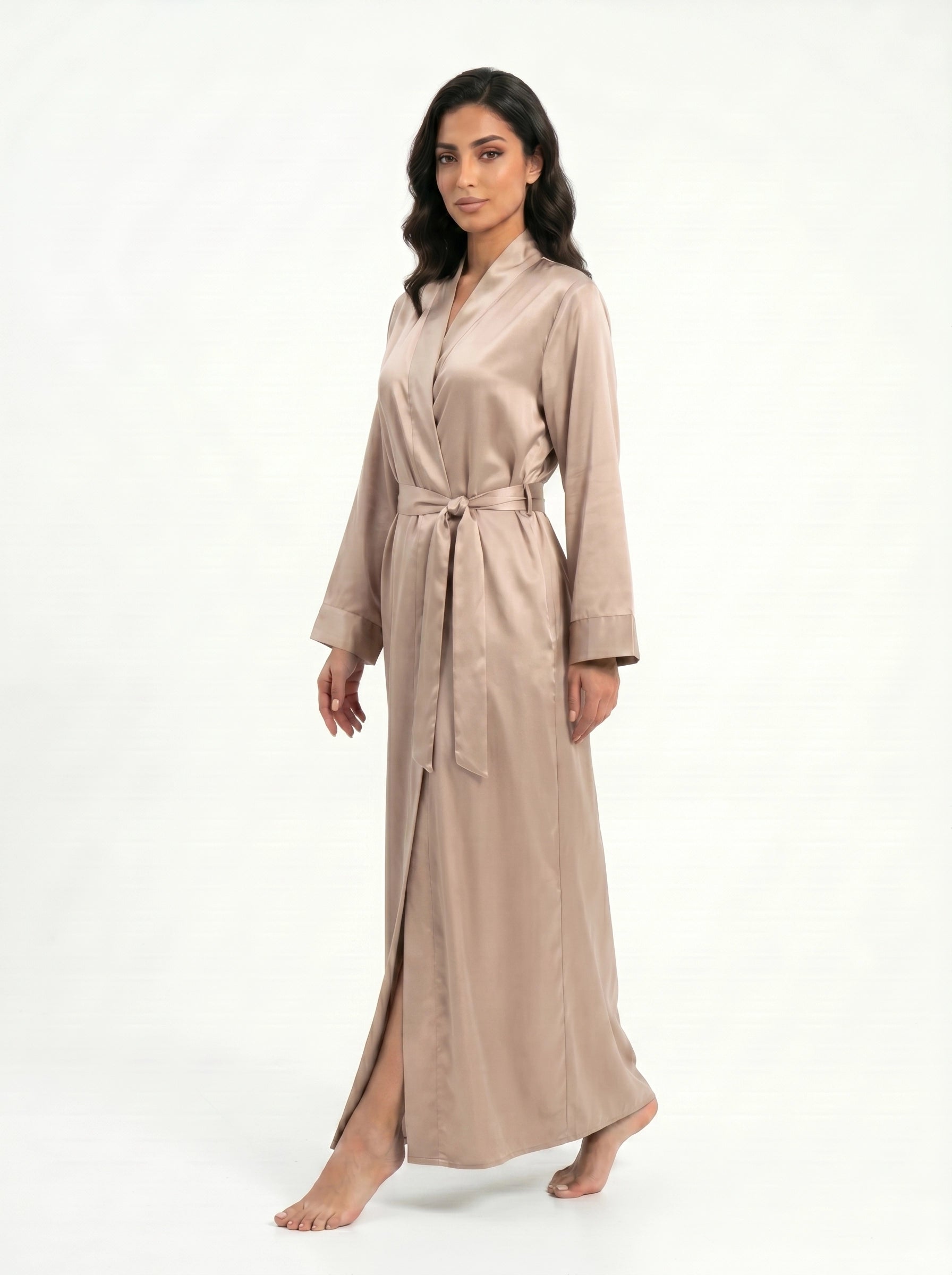 emerald satin robe