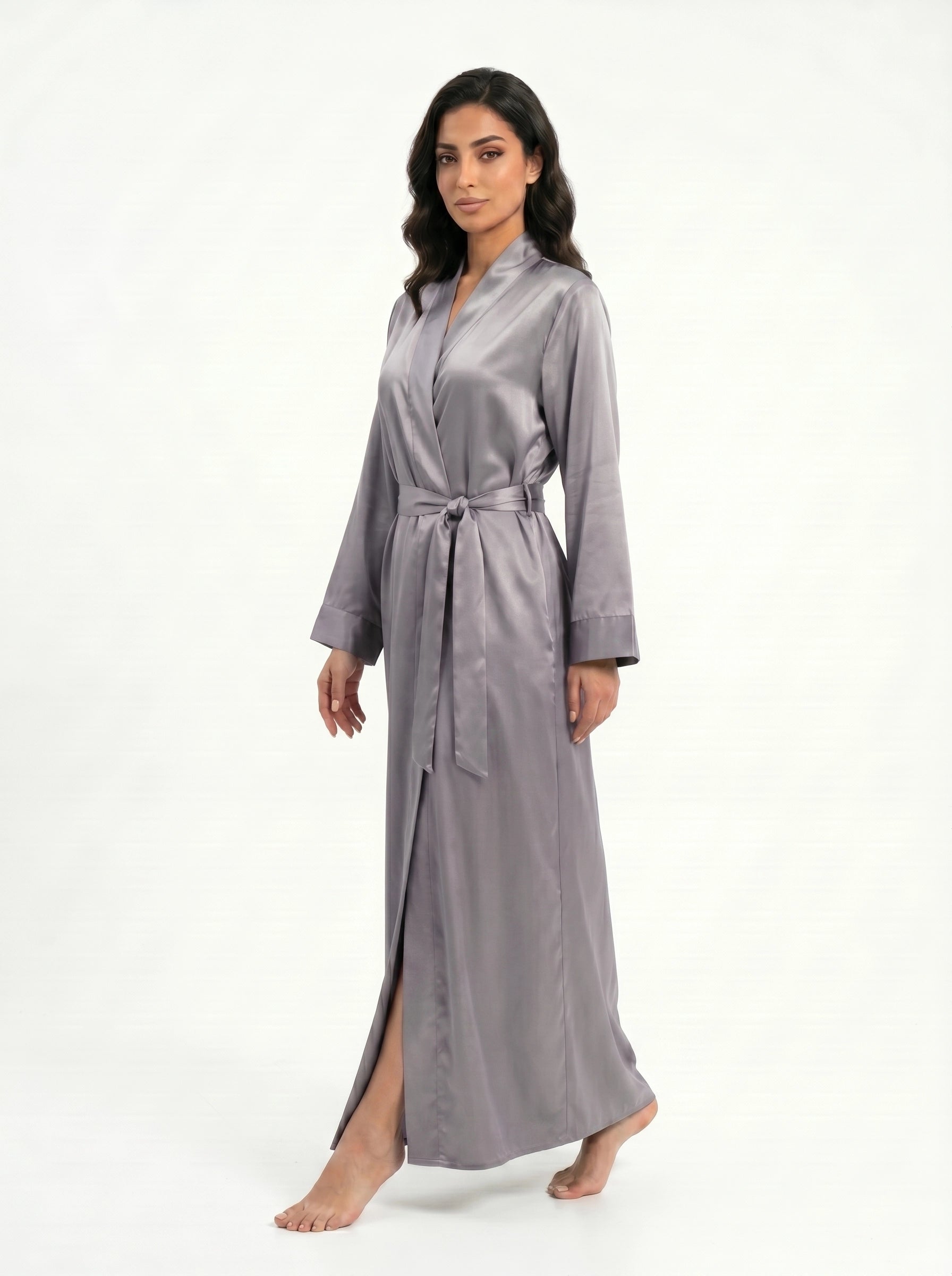emerald satin robe