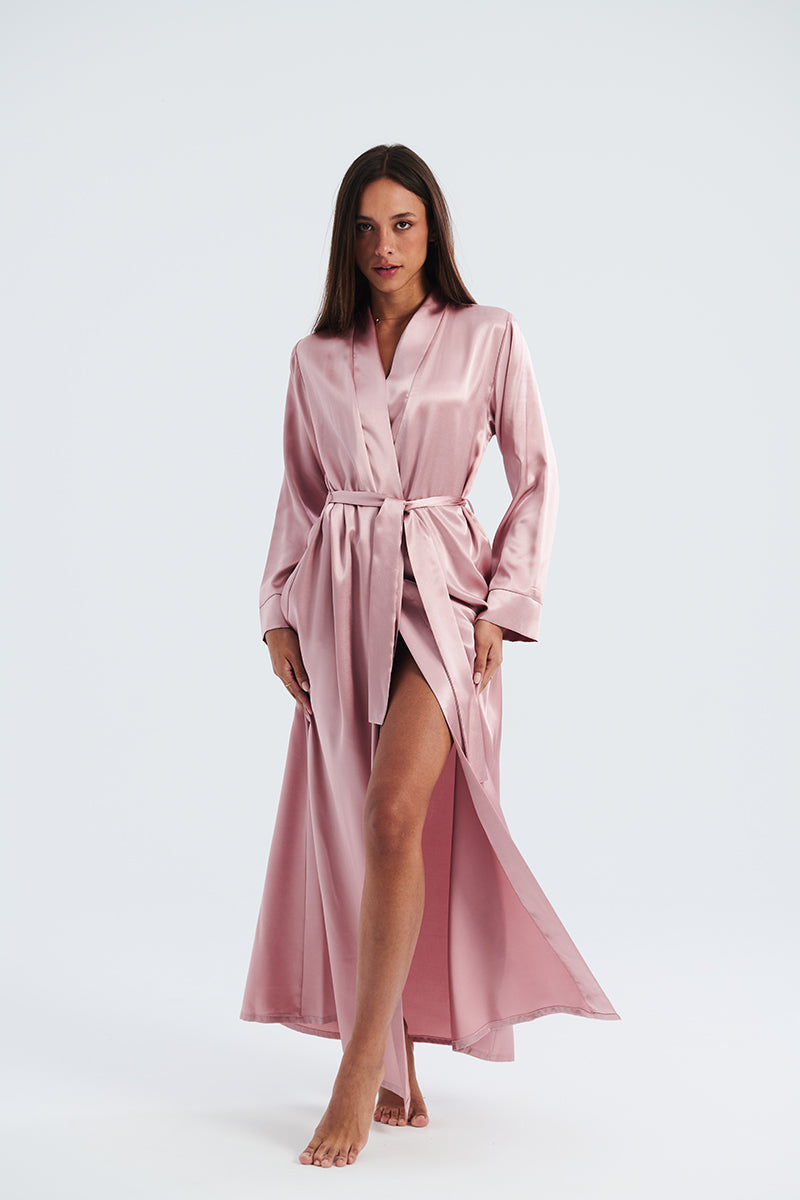 emerald satin robe