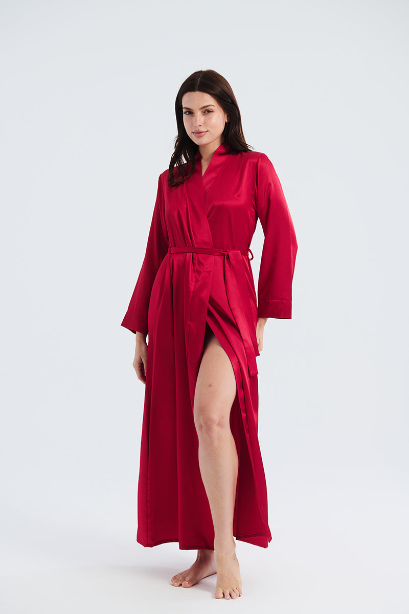 emerald satin robe
