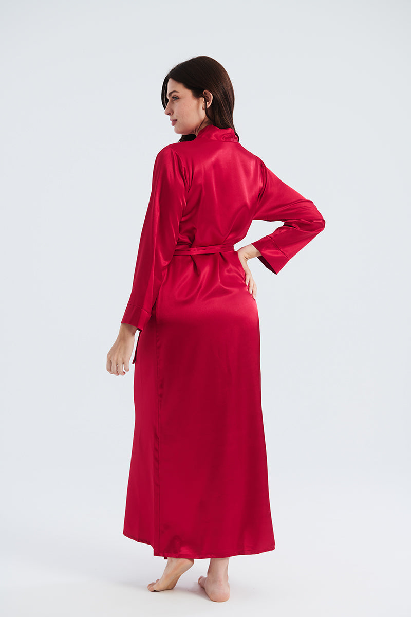emerald satin robe