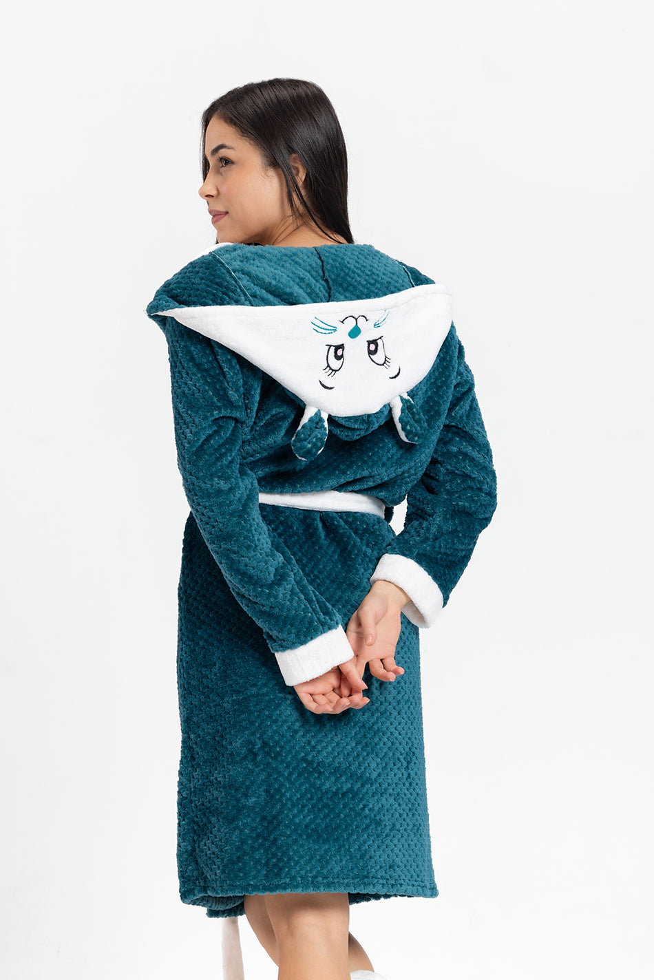 panda-themed fleece robe