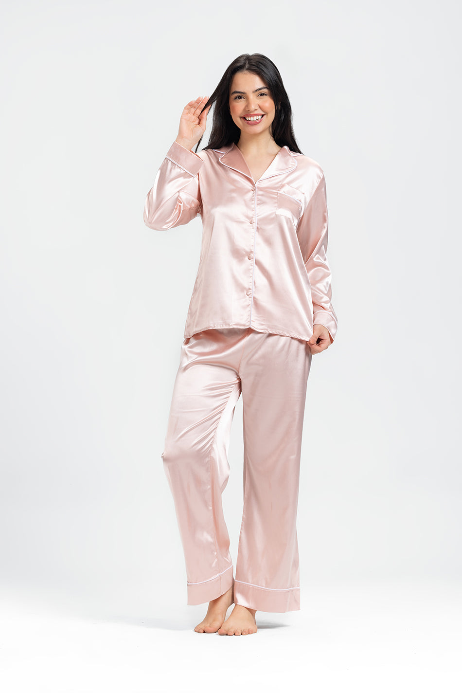 luxurious satin pajama set