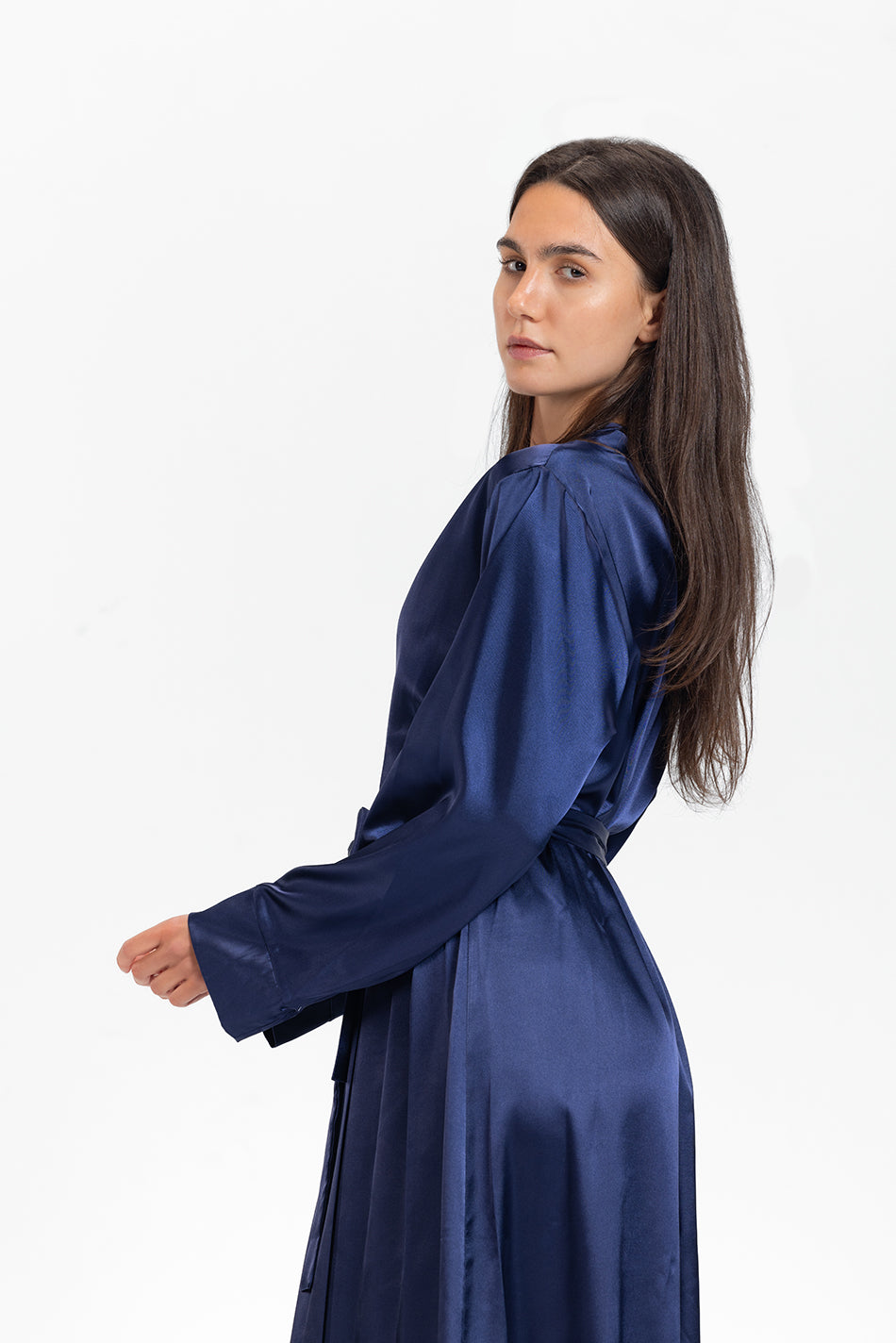 emerald satin robe