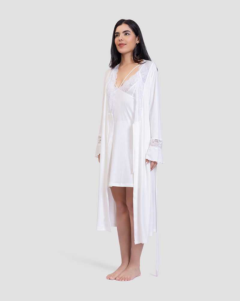 nighty & robe cotton set