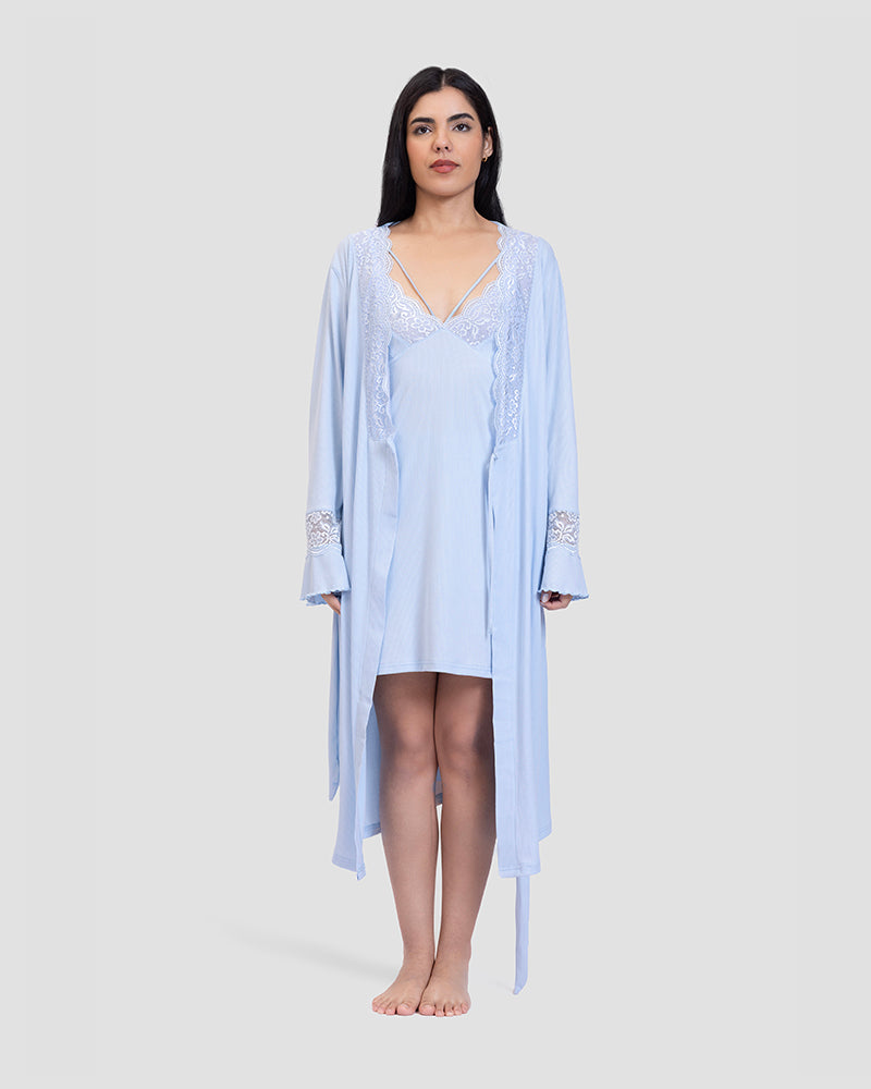 nighty & robe cotton set