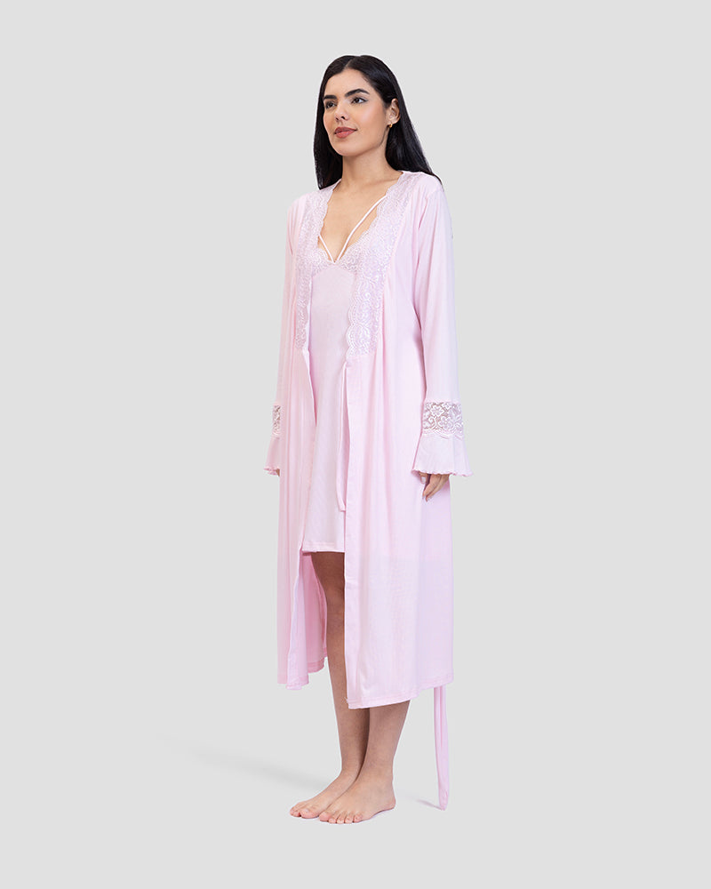 nighty & robe cotton set