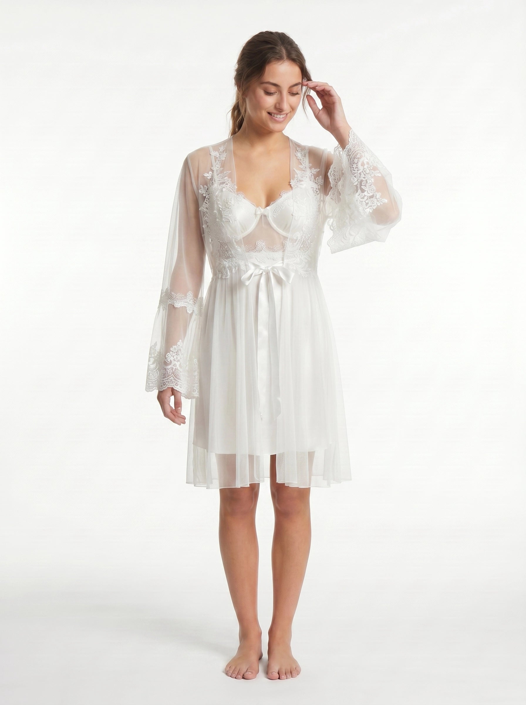 Satin & Chiffon Angelic Set