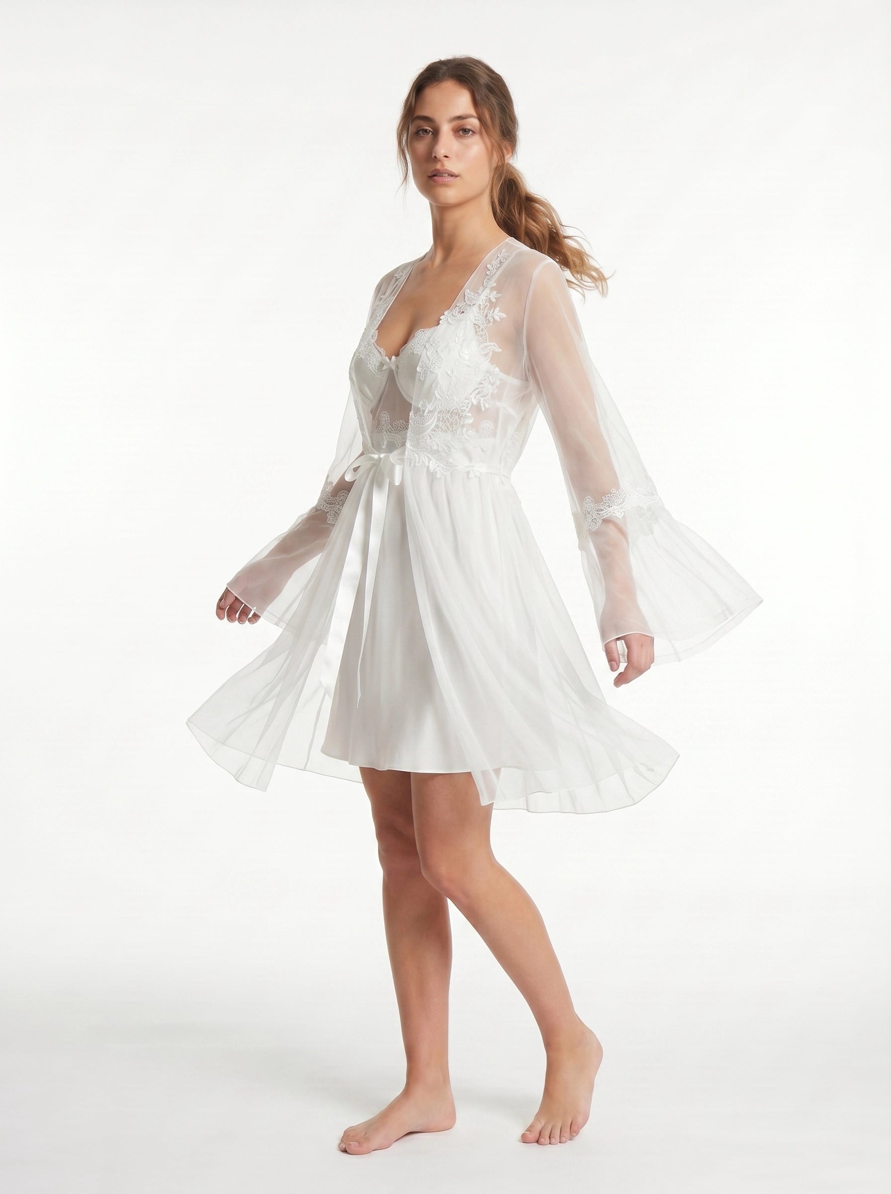 Satin & Chiffon Angelic Set