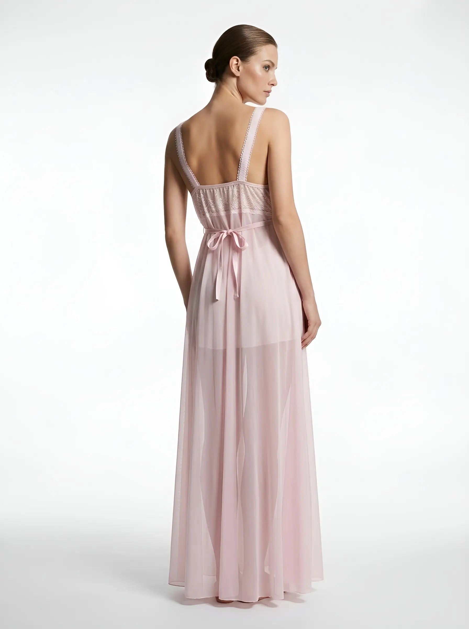 The Twin Slit Tulle Gown