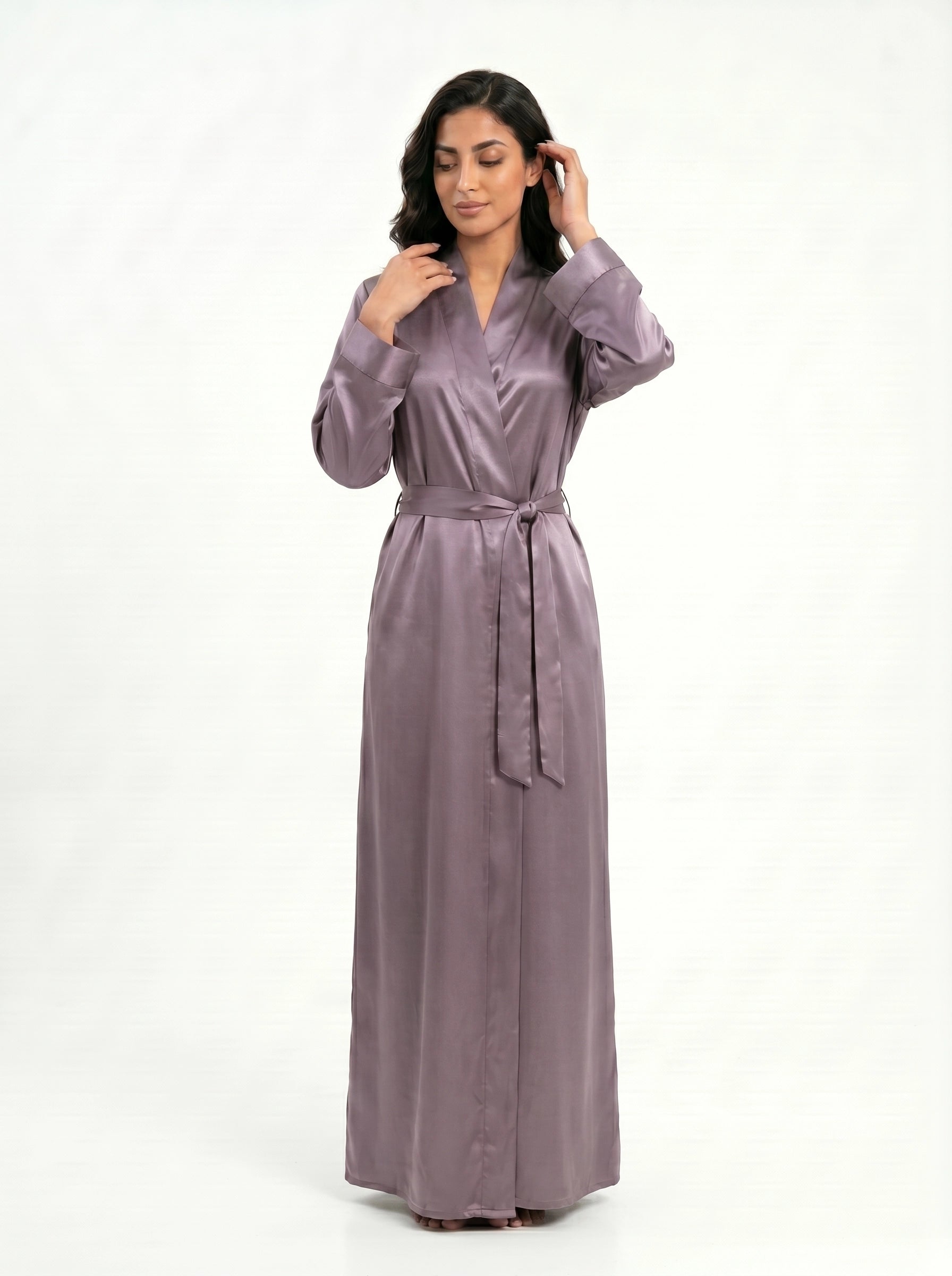 emerald satin robe