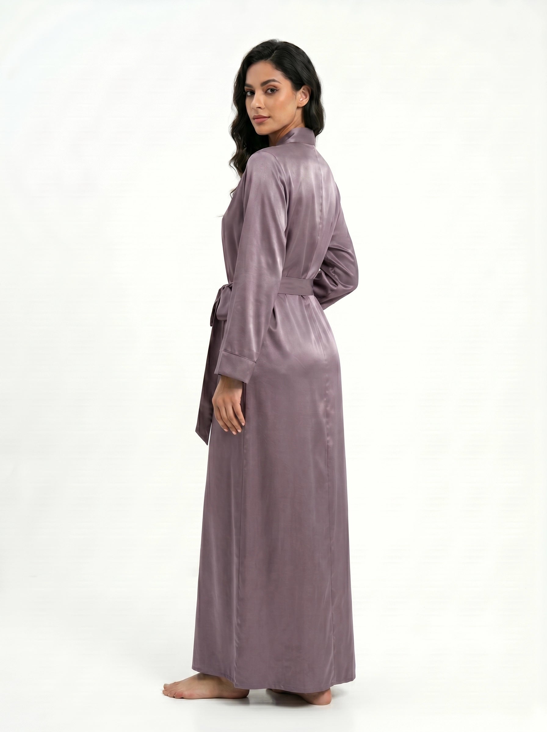 emerald satin robe