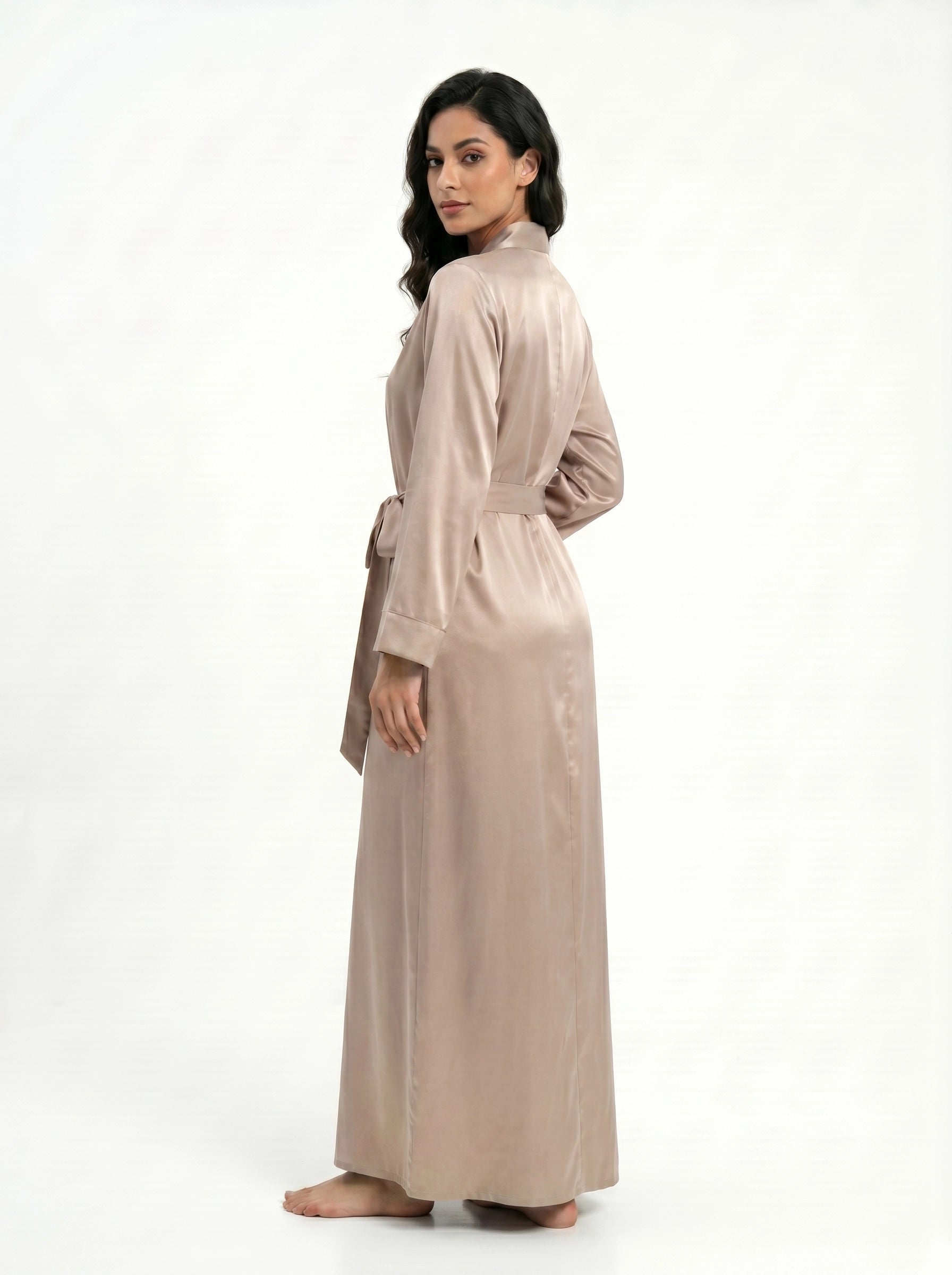 emerald satin robe