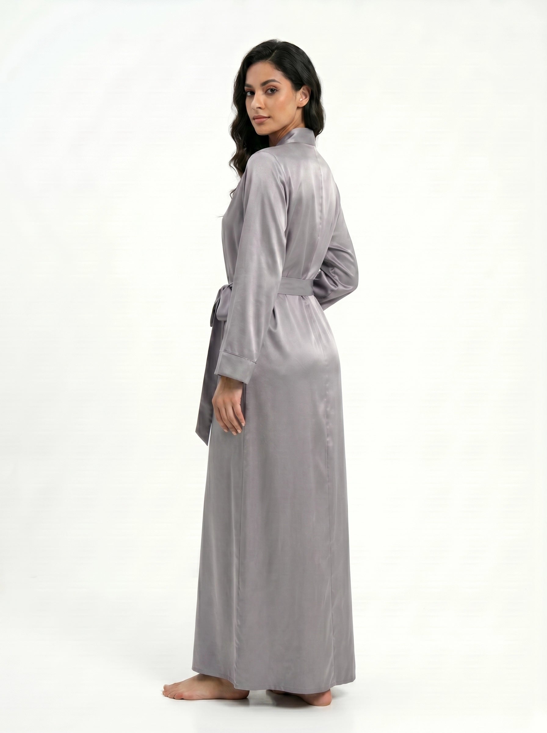 emerald satin robe