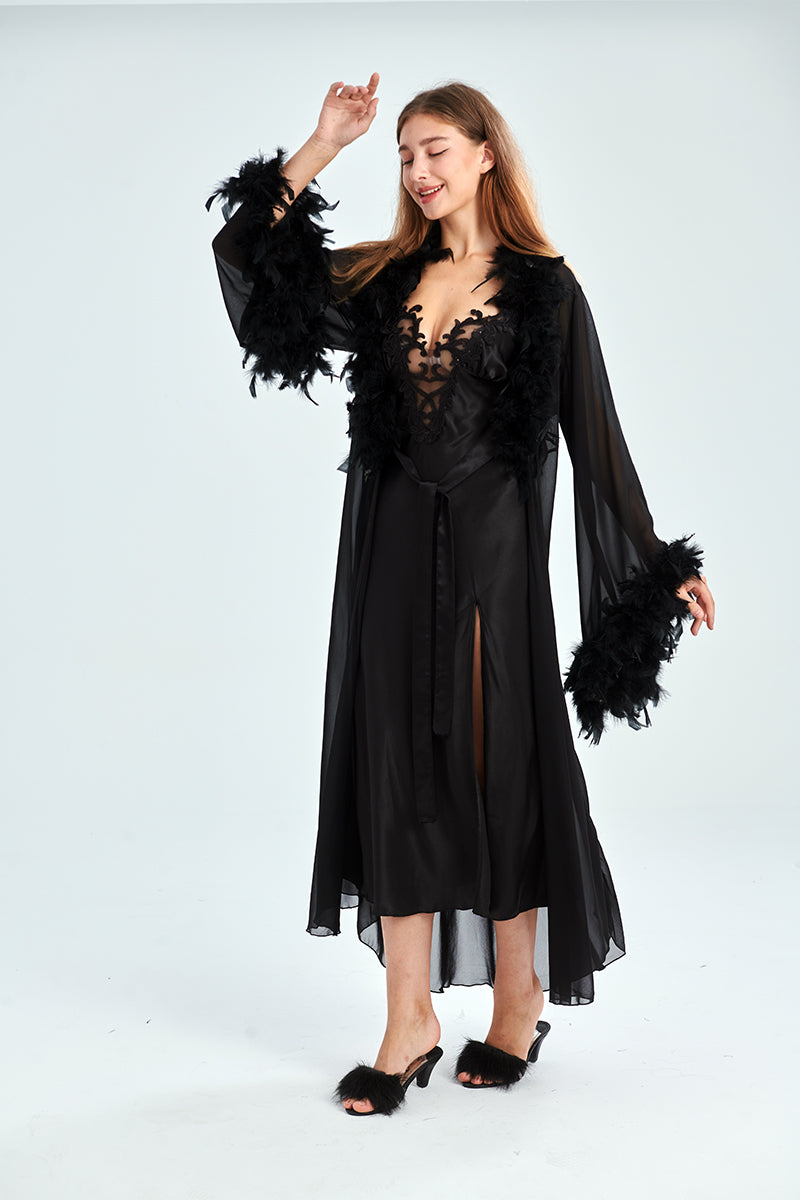 Feathered Lace Nightwear