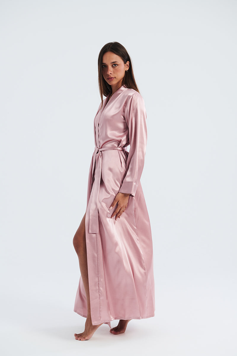 emerald satin robe