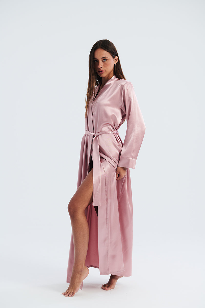 emerald satin robe