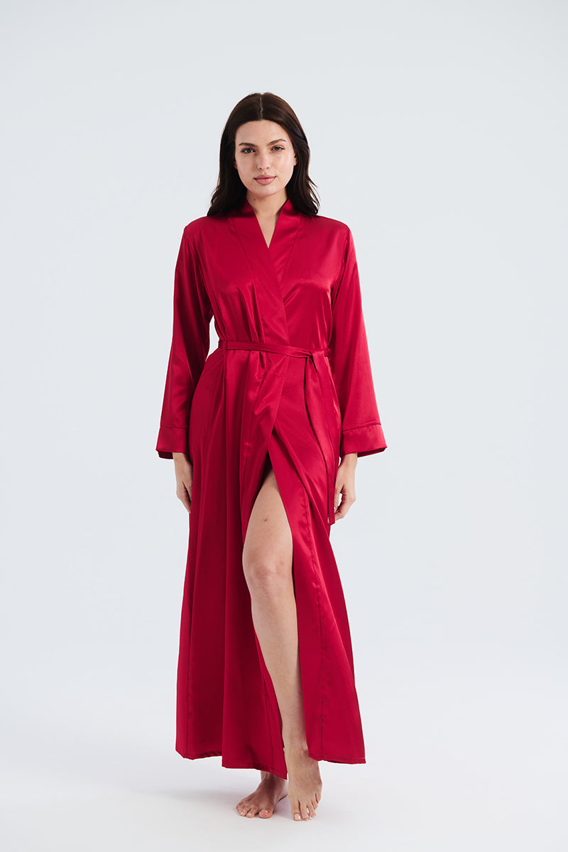 emerald satin robe