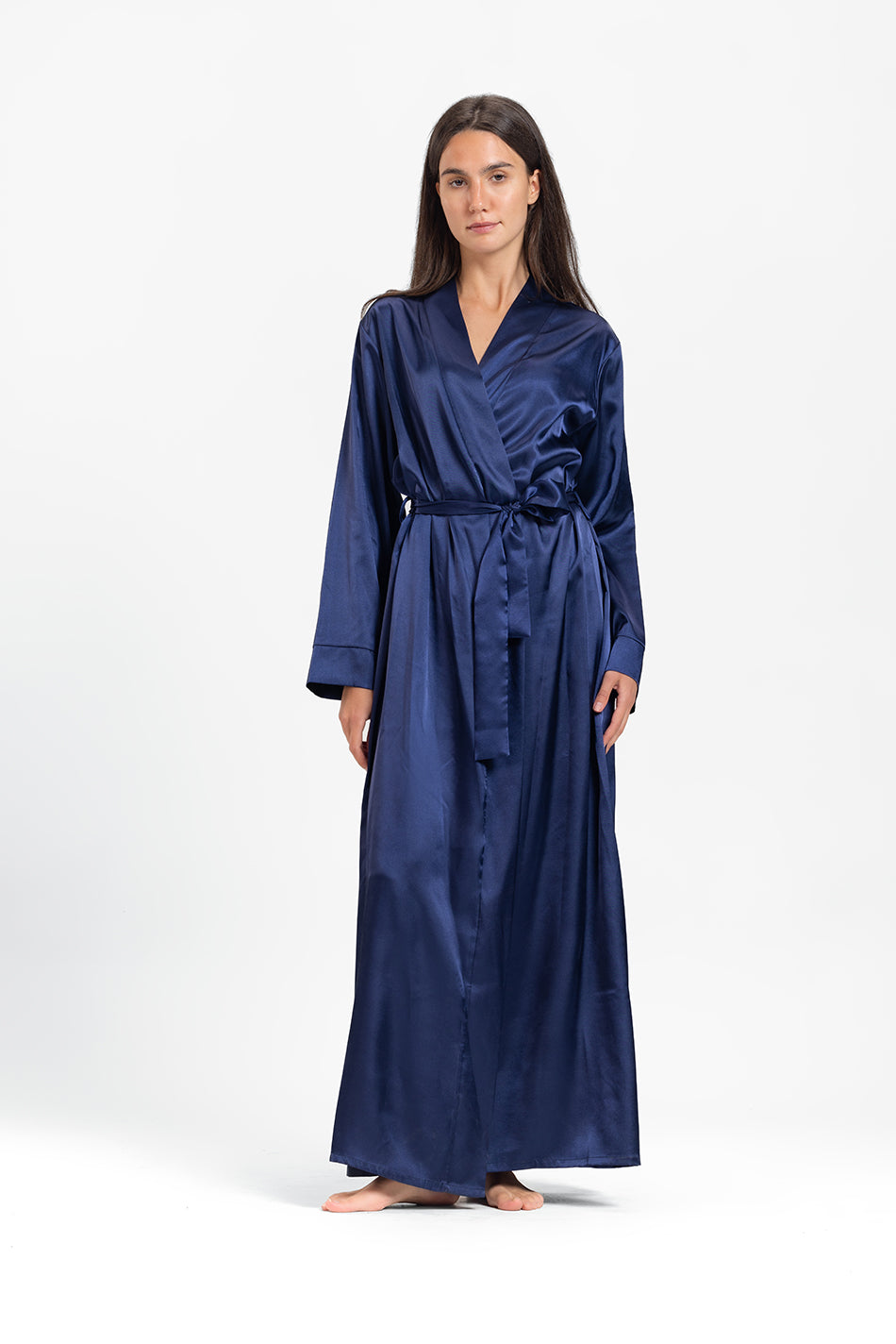 emerald satin robe