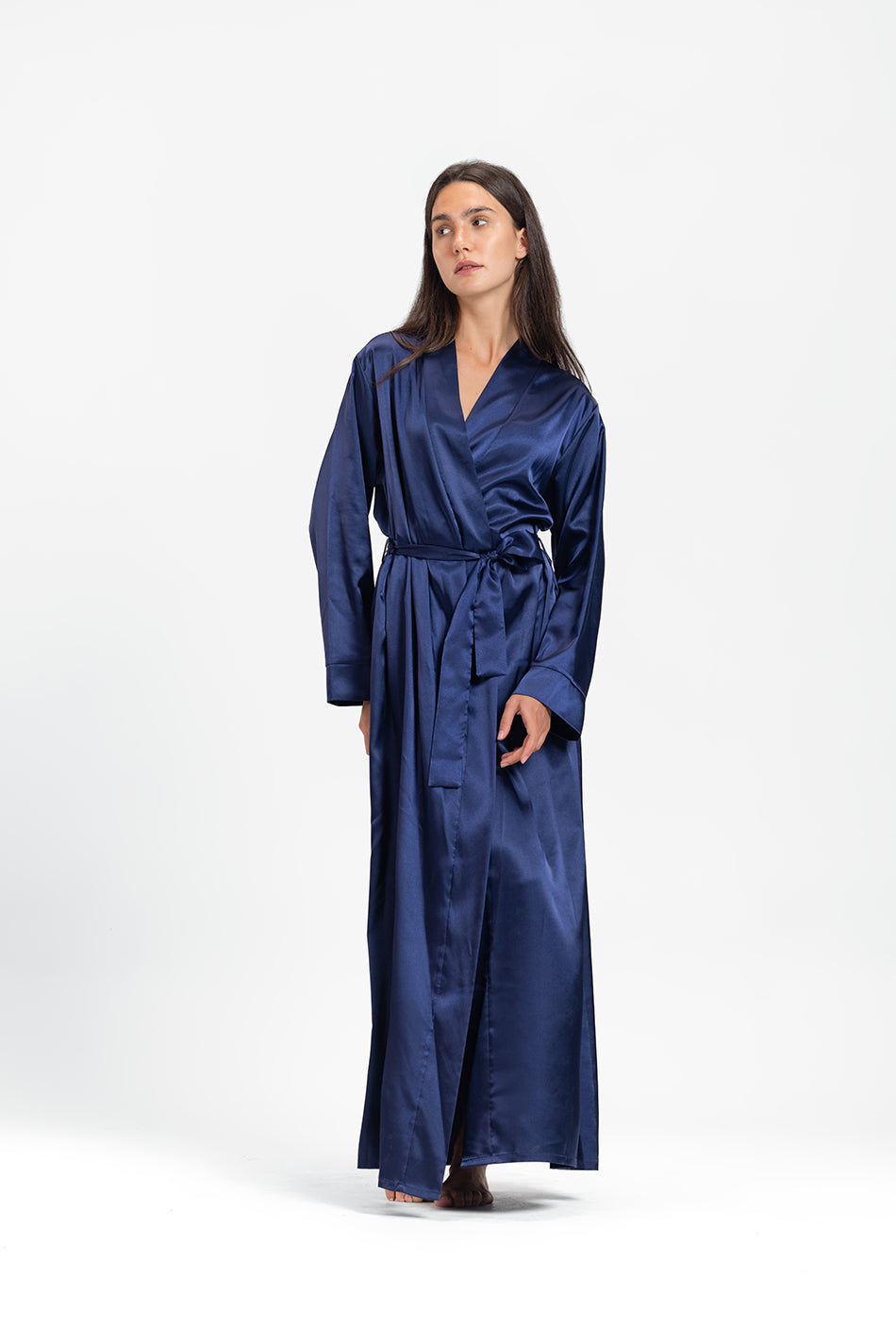 emerald satin robe