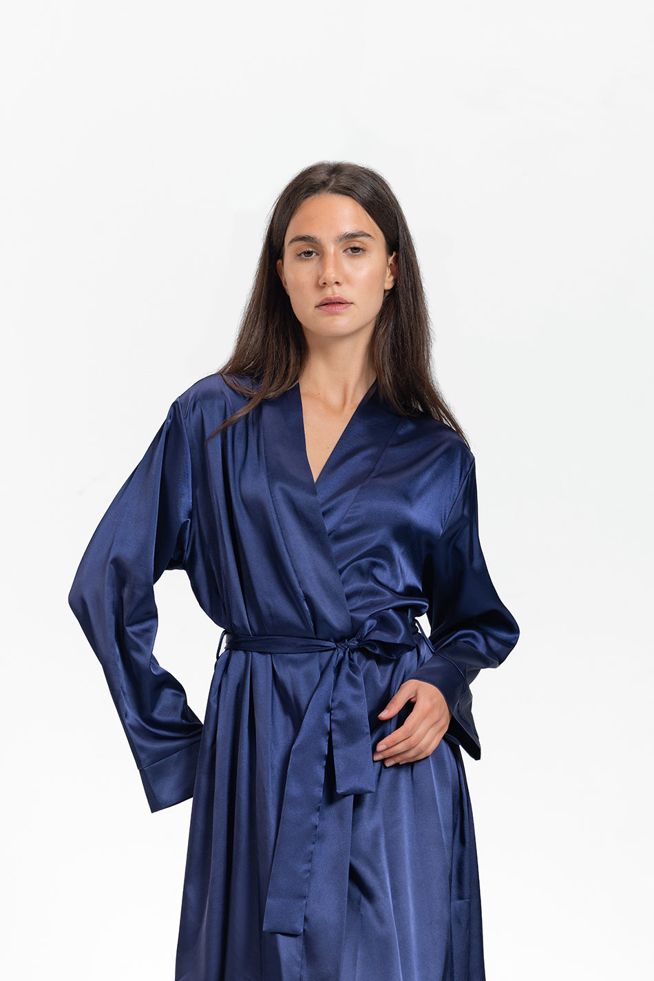 emerald satin robe