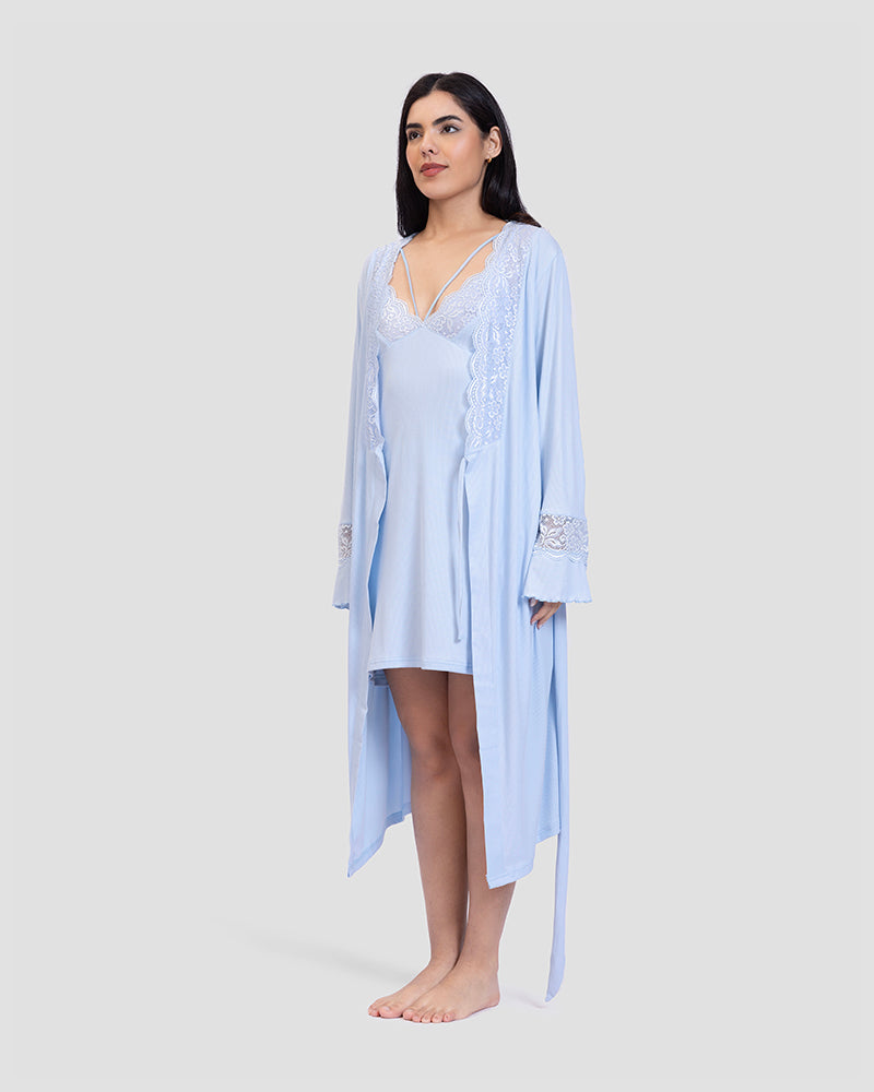nighty & robe cotton set